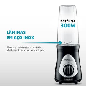 Liquidificador Mondial Personal Blender DG 01 Preto 300W com 2 Velocidades