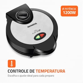 Máquina de Waffle Mondial Waffle Maker GW 01 - Preta