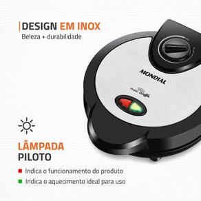 Máquina de Waffle Mondial Waffle Maker GW 01 - Preta