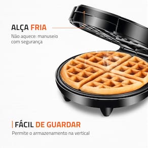 Máquina de Waffle Mondial Waffle Maker GW 01 - Preta