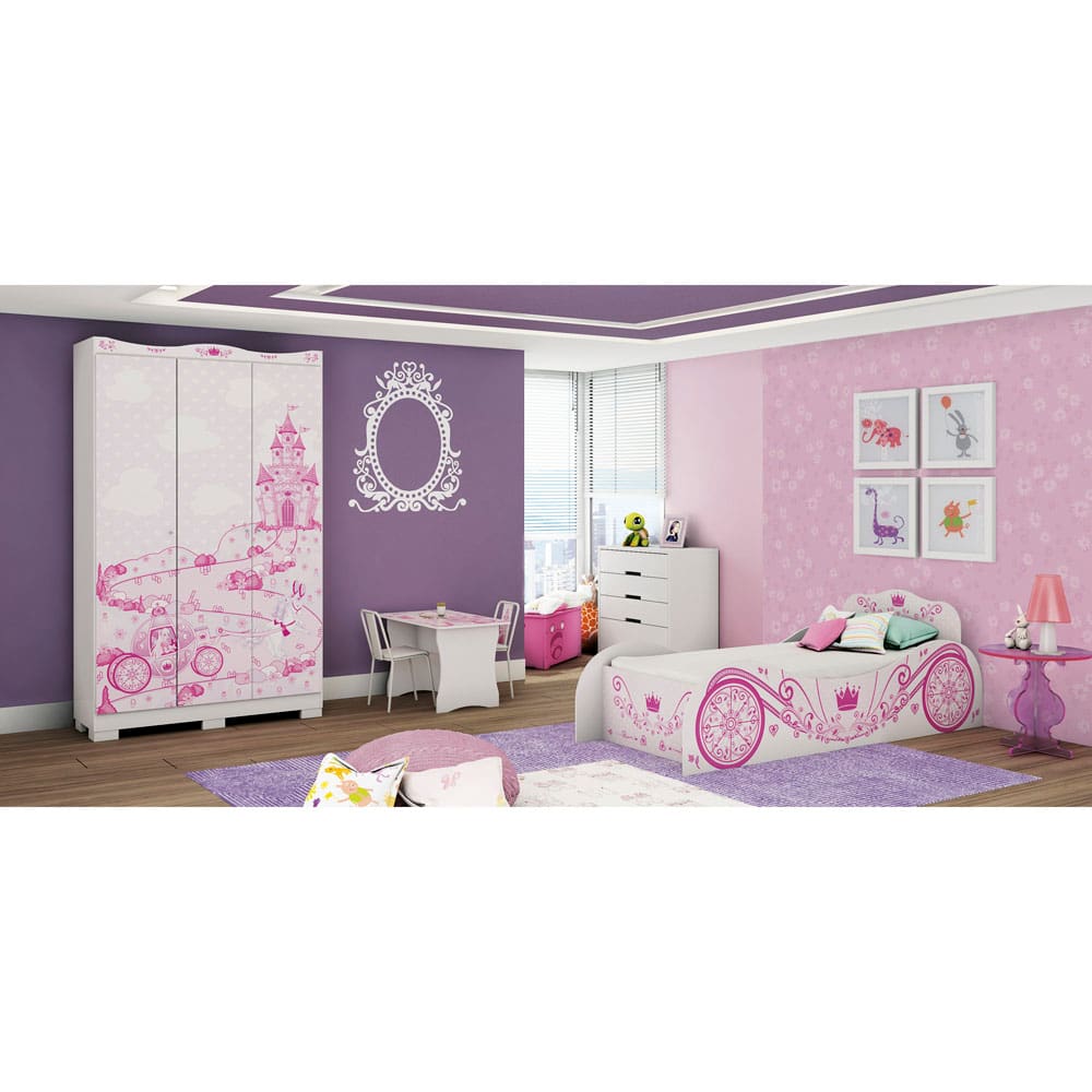 Cama Infantil Kappesberg Carruagem Rosa D310-RO - 1