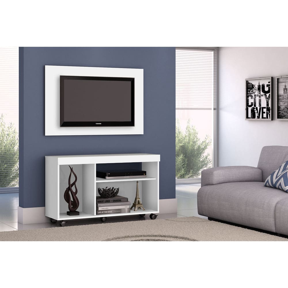 Rack com Painel Madetec Bruno para TVs de até 42” - Branco - 1