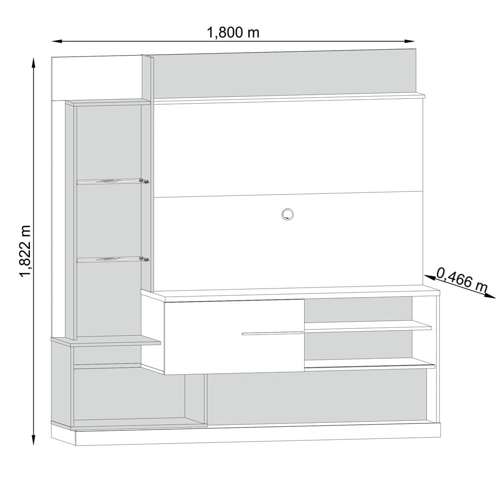 Home Madetec Dimas para TV de até 55” - Amêndoa - 2