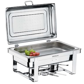 Rechaud Retangular Brinox Savoy com 2 Cubas 1098/202 - 5 Peças