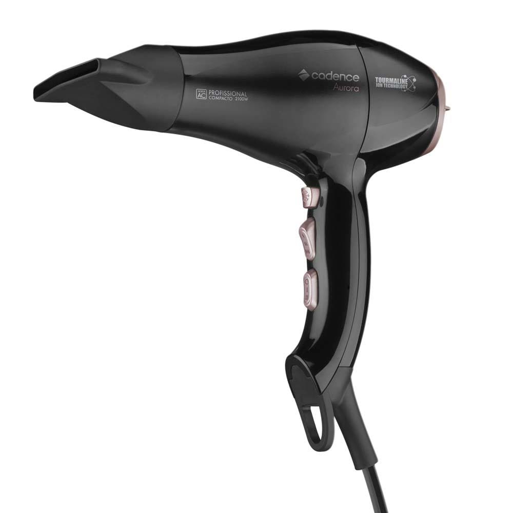 Secador de Cabelos Profissional Cadence Aurora Compacto Motor AC Profissional com Emissão de Íon Turmalina 2100W 220V – Preto - 1