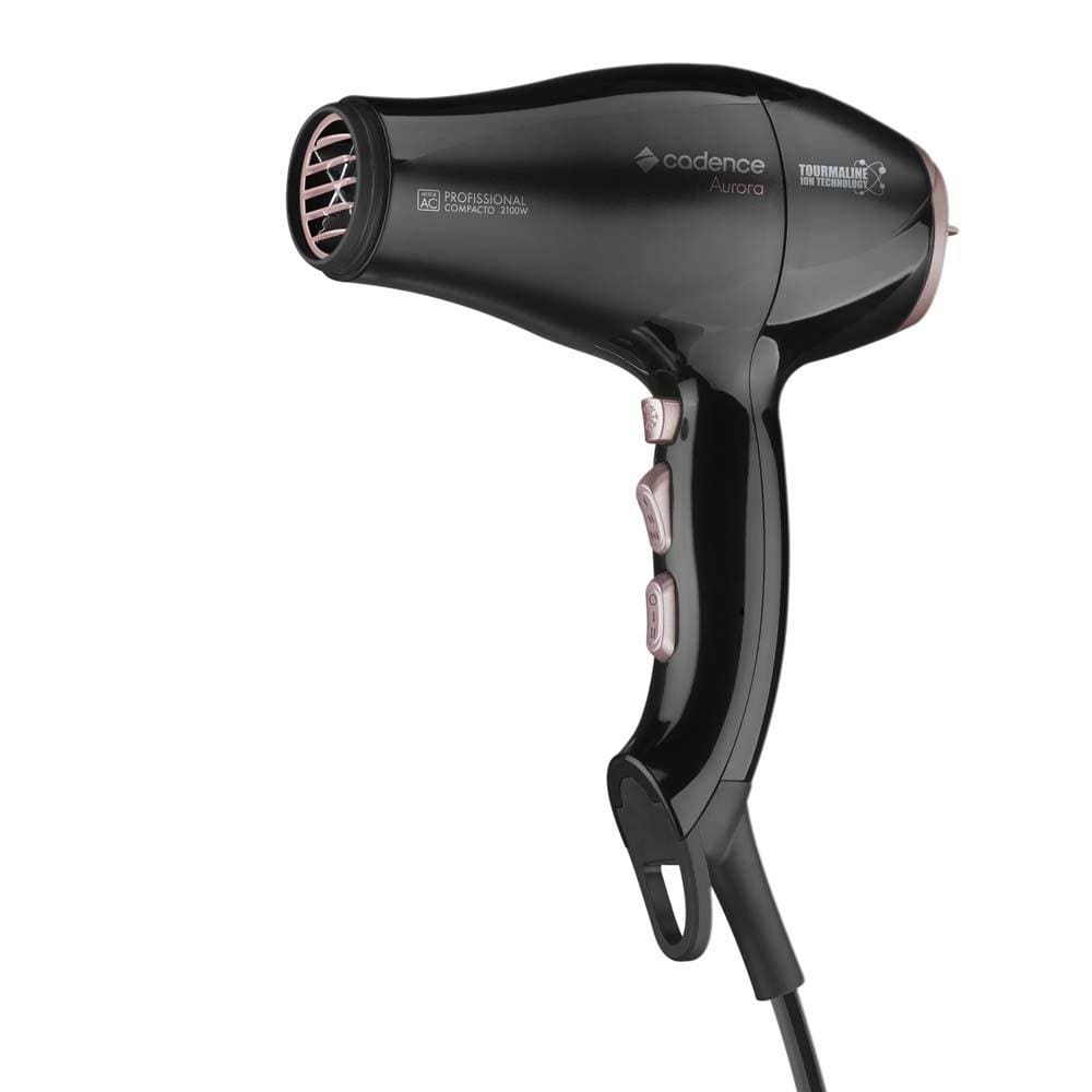 Secador de Cabelos Profissional Cadence Aurora Compacto Motor AC Profissional com Emissão de Íon Turmalina 2100W 220V – Preto - 2