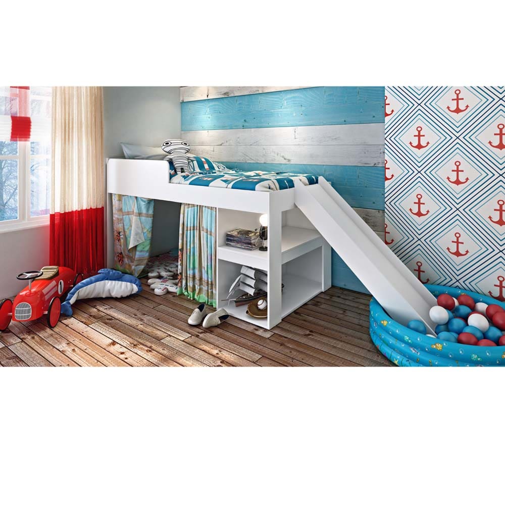 Cama Infantil Art In Móveis Meu Fofinho Playground com Escorregador – Branco - 2