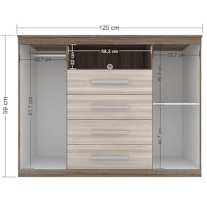 Cômoda Santos Andirá Havana Master 4 Gavetas 2 Portas