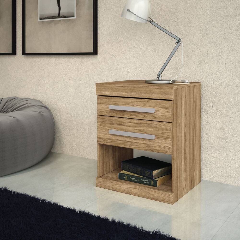 Mesa de cabeceira com 2 Gavetas Santos Andirá Havan Plus - Hannover - 1