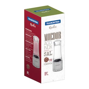 Moedor para Sal Ou Pimenta Tramontina Realce em Aço Inox e Acrílico – 16,6 cm