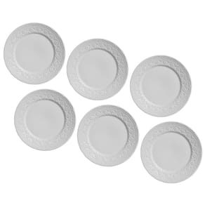 Conjunto de Prato Raso Porto Brasil Madeleine em Faiança Feldspático - 6 Peças