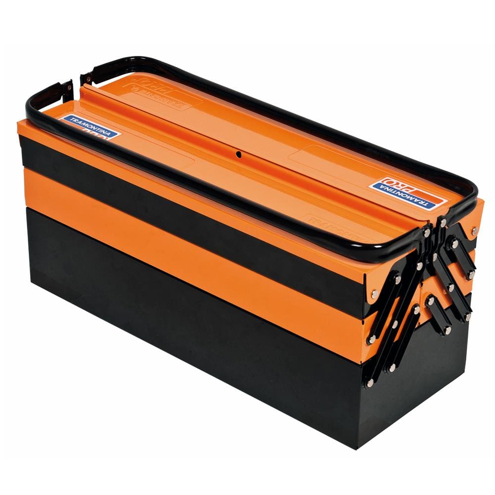 Caixa Sanfonada Tramontina Pro 44952000 com 5 Gavetas e Alças Dobráveis - Preto/Laranja - CAIXA SANFONADA 5 GAV ALCAS DOBR TRAMONTINA PRO - 2