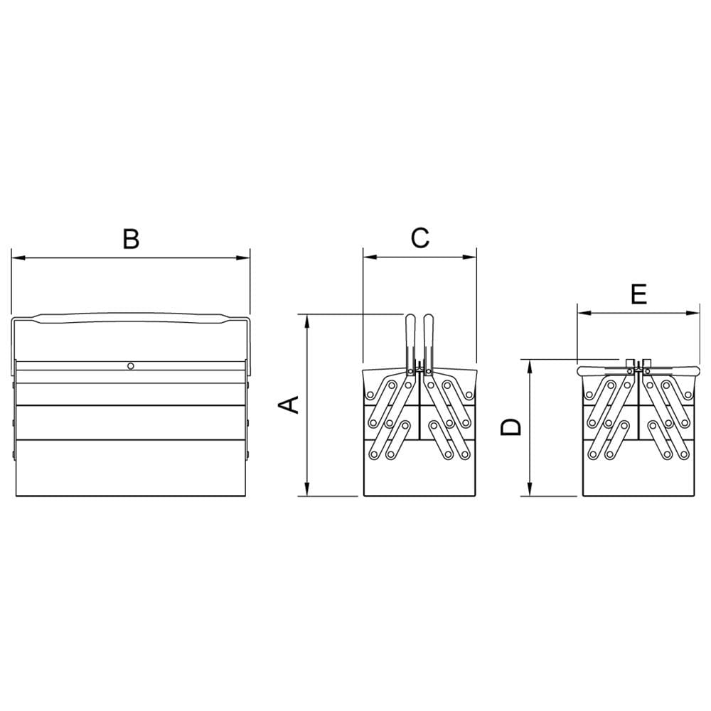 Caixa Sanfonada Tramontina Pro 44952000 com 5 Gavetas e Alças Dobráveis - Preto/Laranja - CAIXA SANFONADA 5 GAV ALCAS DOBR TRAMONTINA PRO - 3