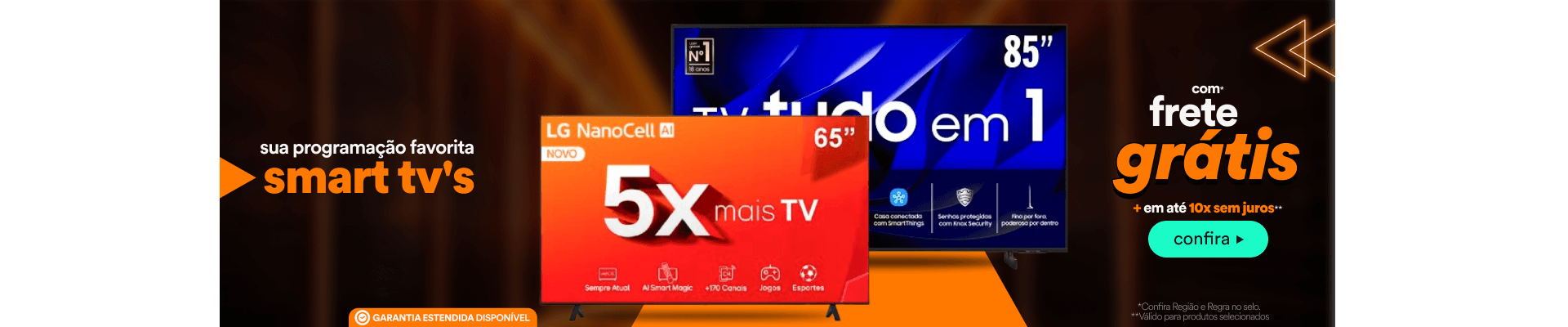 "Natal com Smart TV é aqui Com Frete Grátis* + Em até 10x Sem Juros**"