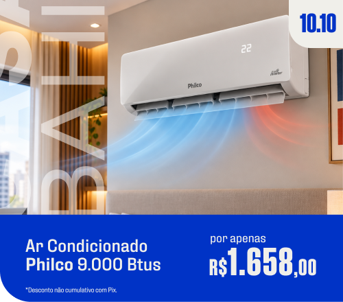 "Ofertas que refrescam Ar Condicionado Split Hi Wall Philco 9.000 Btus Inverter  por apenas R$ 1.658,00 "