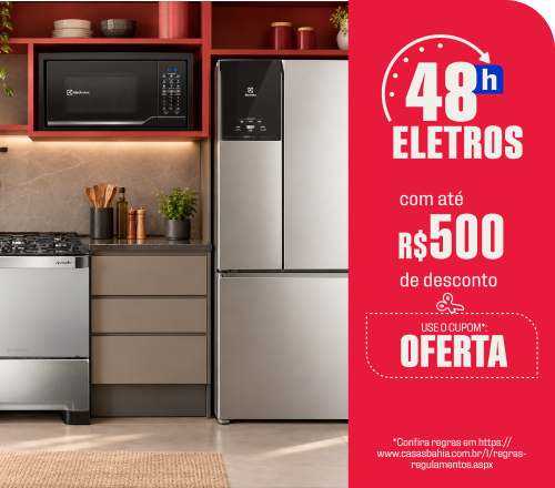 "48h Eletrodomésticos Com até R$500 de desconto no cupom* USE: OFERTA"