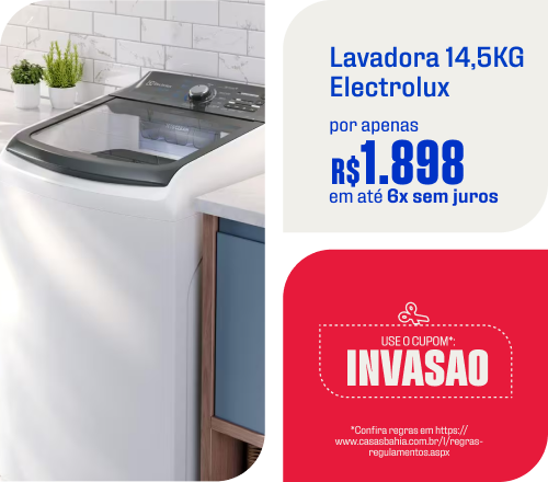 "LAV 14,5 KG ELECTROLUX  POR APENAS R$1.898,00 USANDO CUPOM  ""INVASAO"""