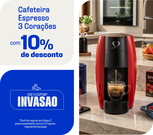 "Cafeteira Espresso Passione 3 Corações Com 10% OFF no Cupom INVASAO e frete grátis"
