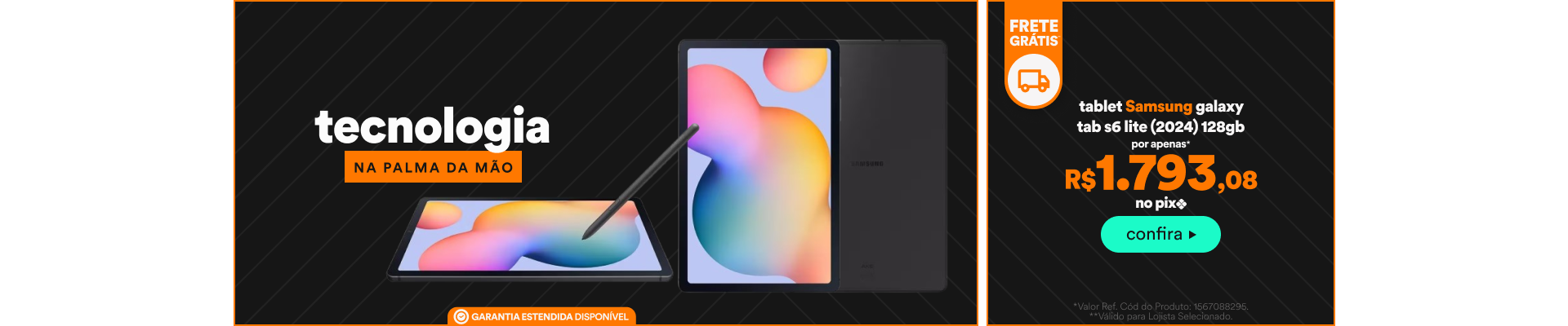 "Tablet Samsung Galaxy Tab S6 Lite (2024) 128GB Por R$1.793,08 no Pix* + Frete Grátis Brasil**"