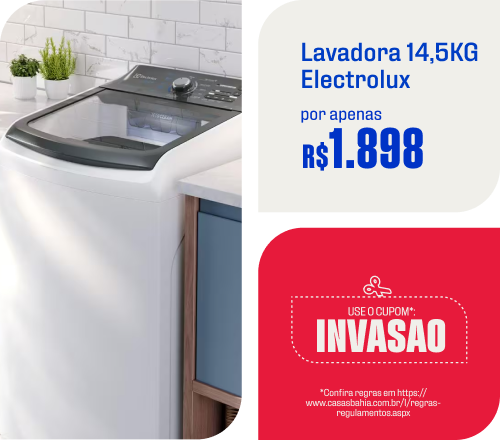 "LAV 14,5 KG ELECTROLUX  POR APENAS R$1.898,00 USANDO CUPOM  ""INVASAO"""