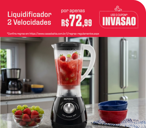 "Liquidificador 2Vel Mondial Por R$ 72,99  - Cupom INVASAO"
