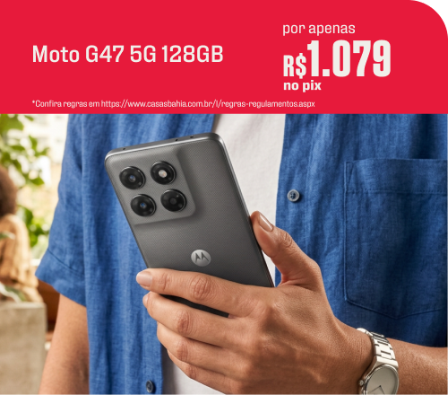 "Smartphones Motorola Moto G47 5G 128GB - por apenas R$ 1.079 no pix"