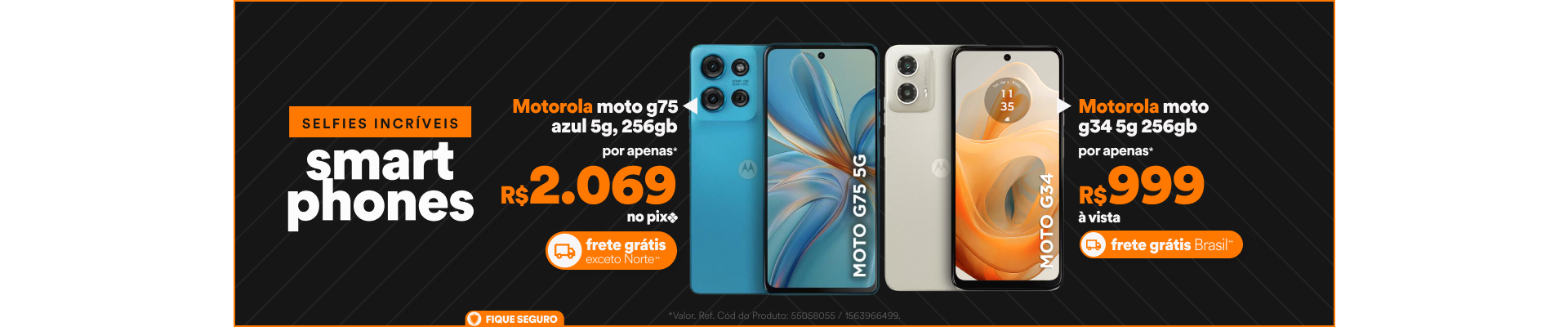 "Bateria Duradoura, Selfies Incríveis 1 - 55067652 Motorola Moto G75 Azul 5G, 256GB  - Motorola Moto G34 5G - 256GB