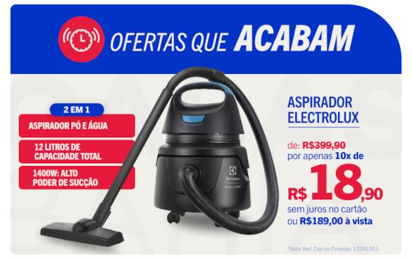 Aspirador Pó e Água Electrlux Hidrolux 1400W 5L