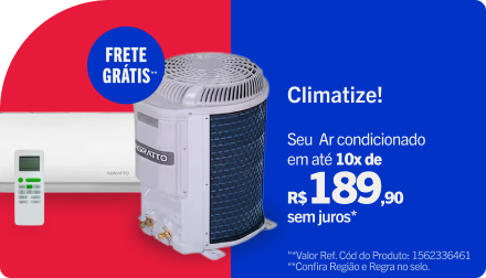 "Climatize! Seu  Ar condicionado em até 10x de R$ 189,90 sem juros* +Frete grátis**"