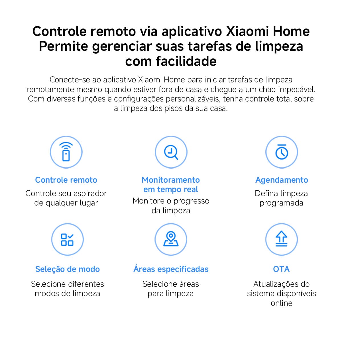 Aspirador Robô Xiaomi S40C 3 em 1 55W Filtro HEPA Controle por App Bivolt Branco