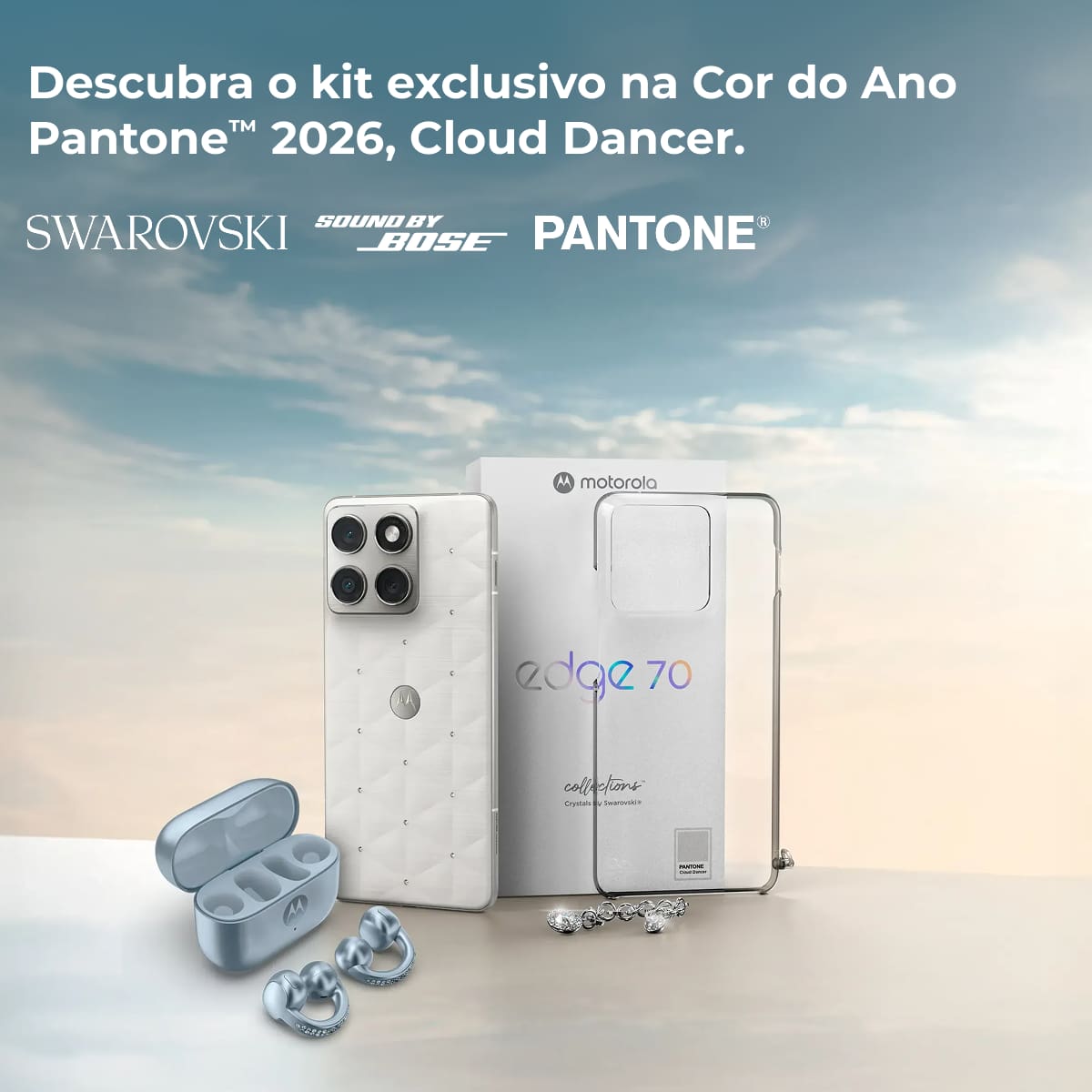 Smartphone Motorola Edge 70 6.7” 512GB 5G Câmera Dupla 50MP Swarovski