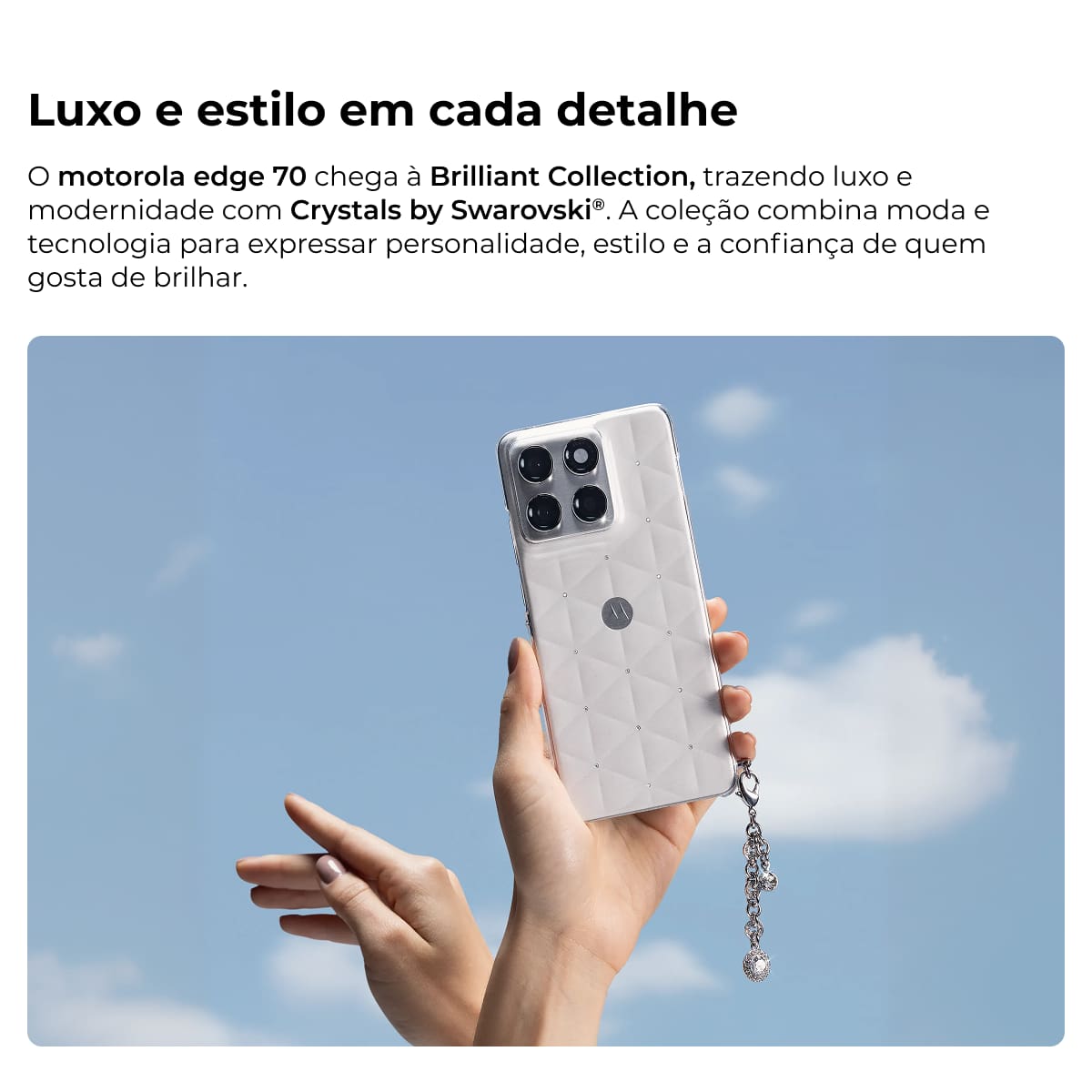 Smartphone Motorola Edge 70 6.7” 512GB 5G Câmera Dupla 50MP Swarovski
