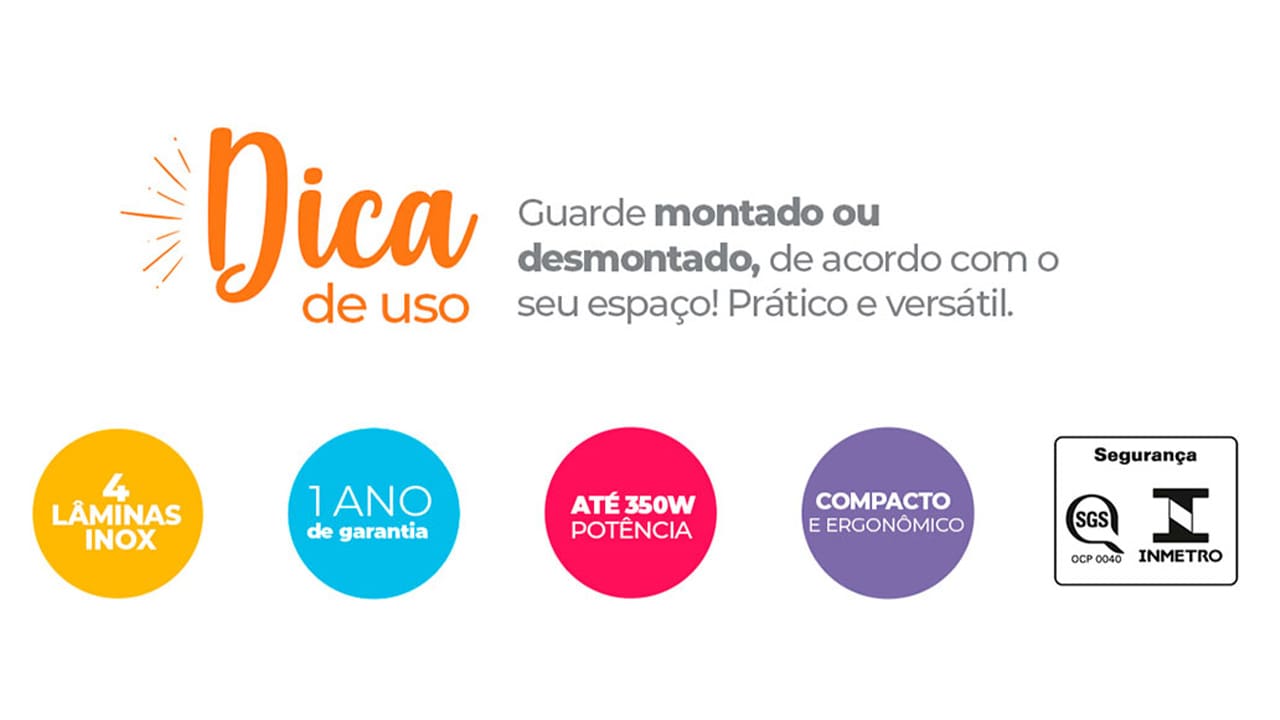  Mixer Cadence Mixture MIX370 com Haste em Inox