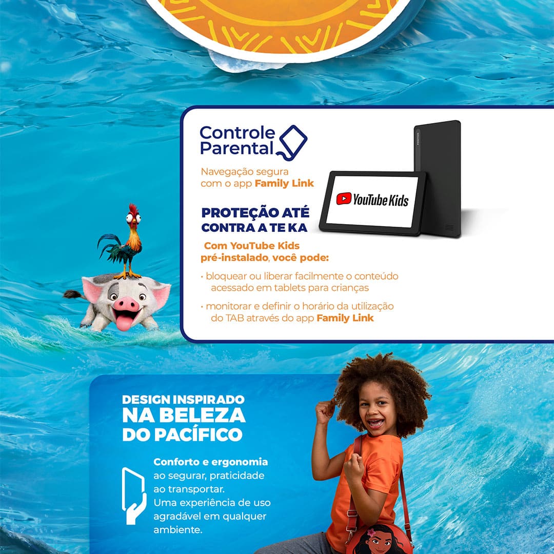 Tablet Positivo Vision TAB 7 Moana com Tela de 7”
