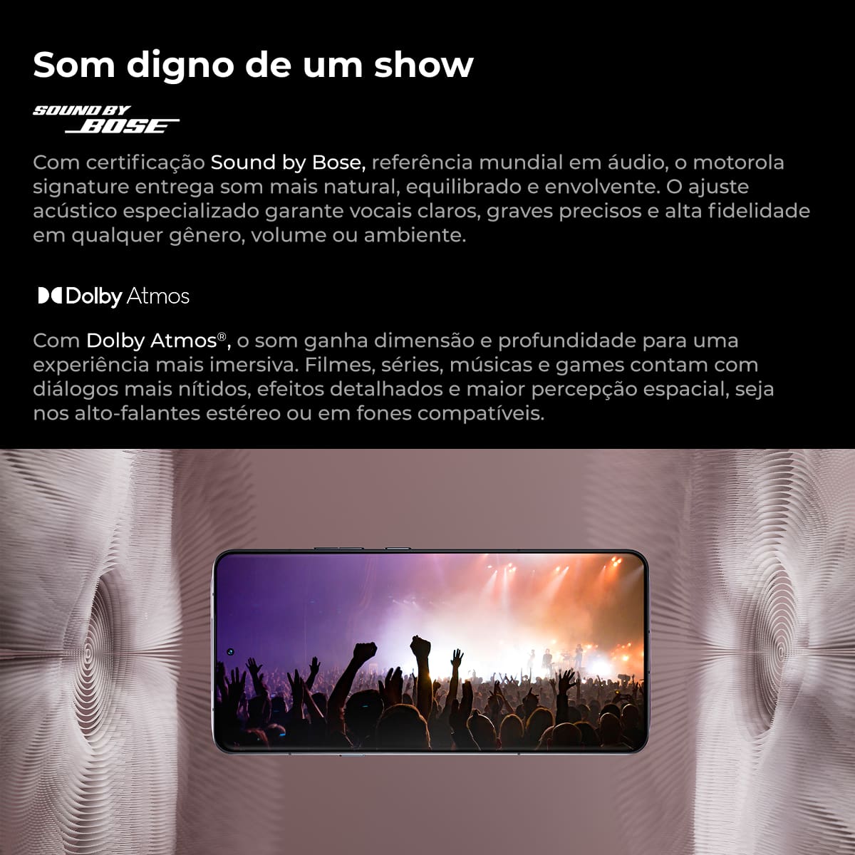 Smartphone Motorola Signature 6.8” 512GB 5G 165Hz Câmera Tripla 50MP