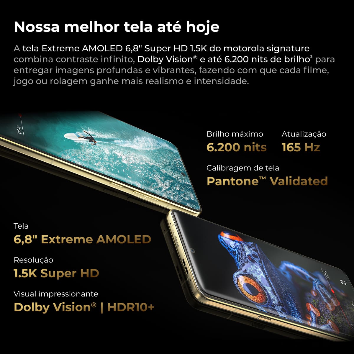 Smartphone Motorola Signature 6.8” 512GB 5G 165Hz Câmera Tripla 50MP