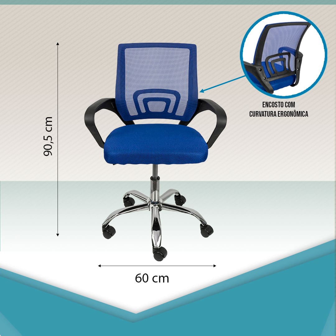 Cadeira Giratória Tok Baixa OR Design revestimento regulagem altura