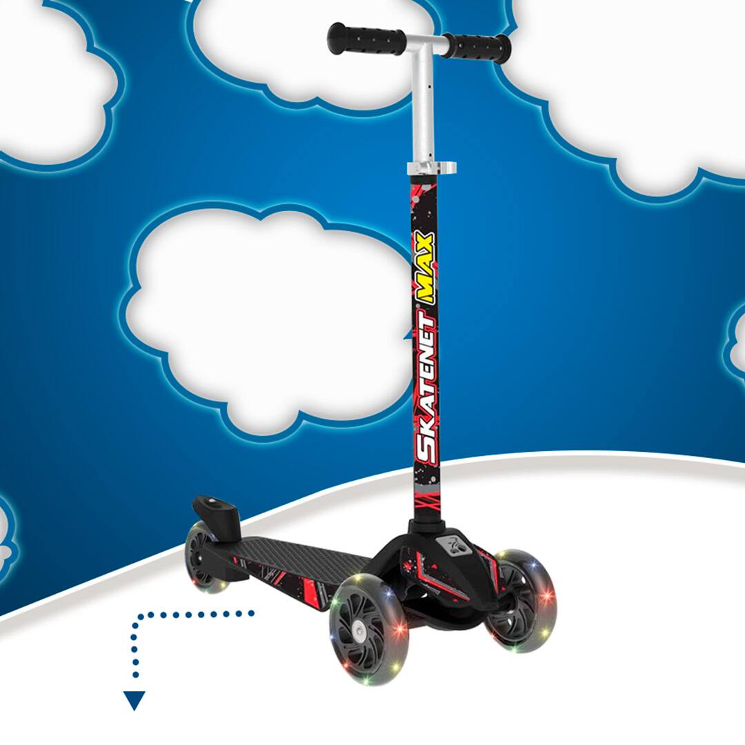 Patinete Skatenet Max Black Brinquedos Bandeirante