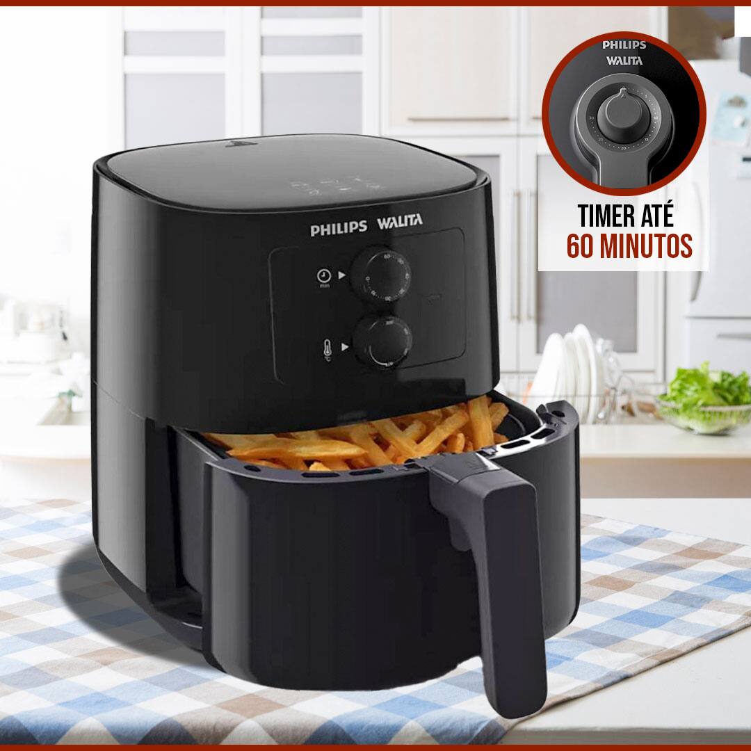 Fritadeira Elétrica Air Fryer Philips Walita RI9201 timer 