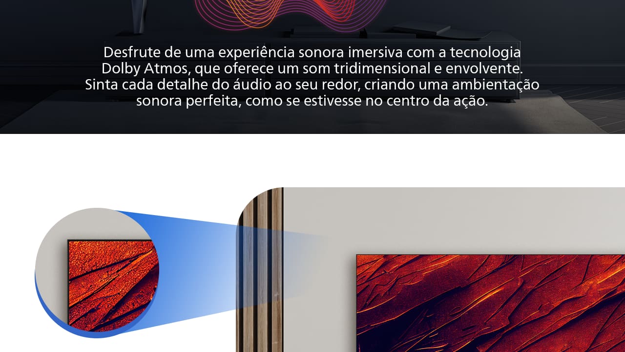 Smart TV 65" 4K Philips 65PUG7419/78 Google TV Comando de Voz Dolby Atmos