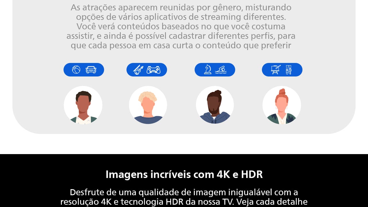 Smart TV 65" 4K Philips 65PUG7419/78 Google TV Comando de Voz Dolby Atmos