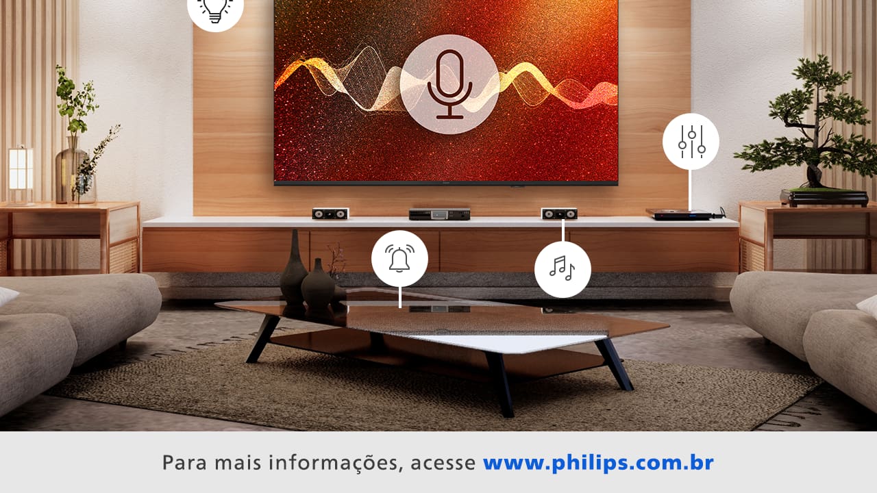Smart TV 65" 4K Philips 65PUG7419/78 Google TV Comando de Voz Dolby Atmos