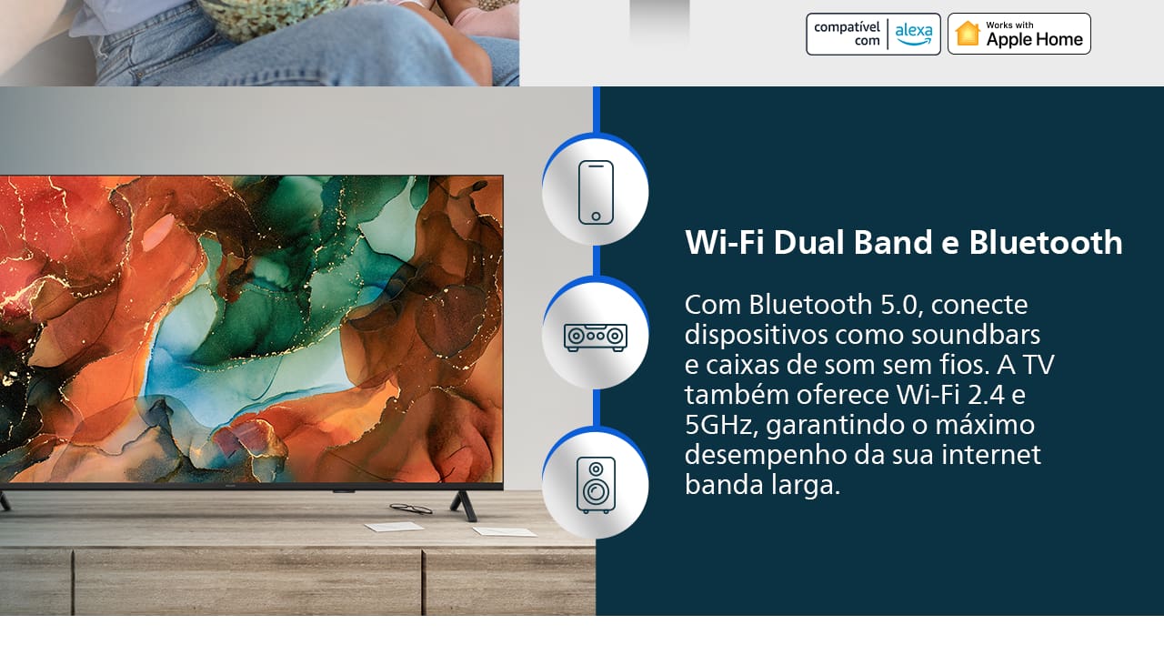 Smart TV 65" 4K Philips 65PUG7419/78 Google TV Comando de Voz Dolby Atmos