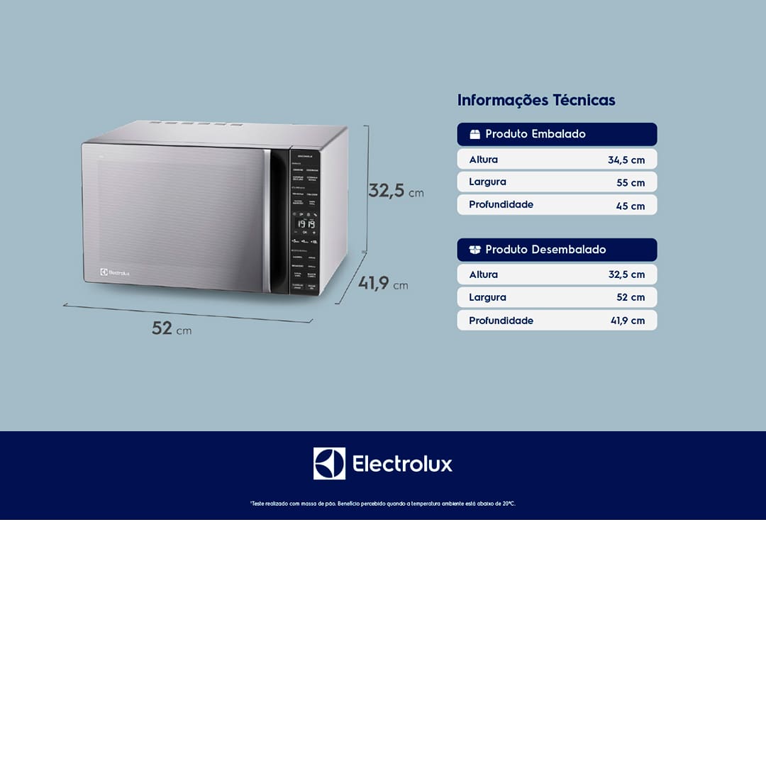 Microondas Electrolux Efficient ME36S Prata 36L