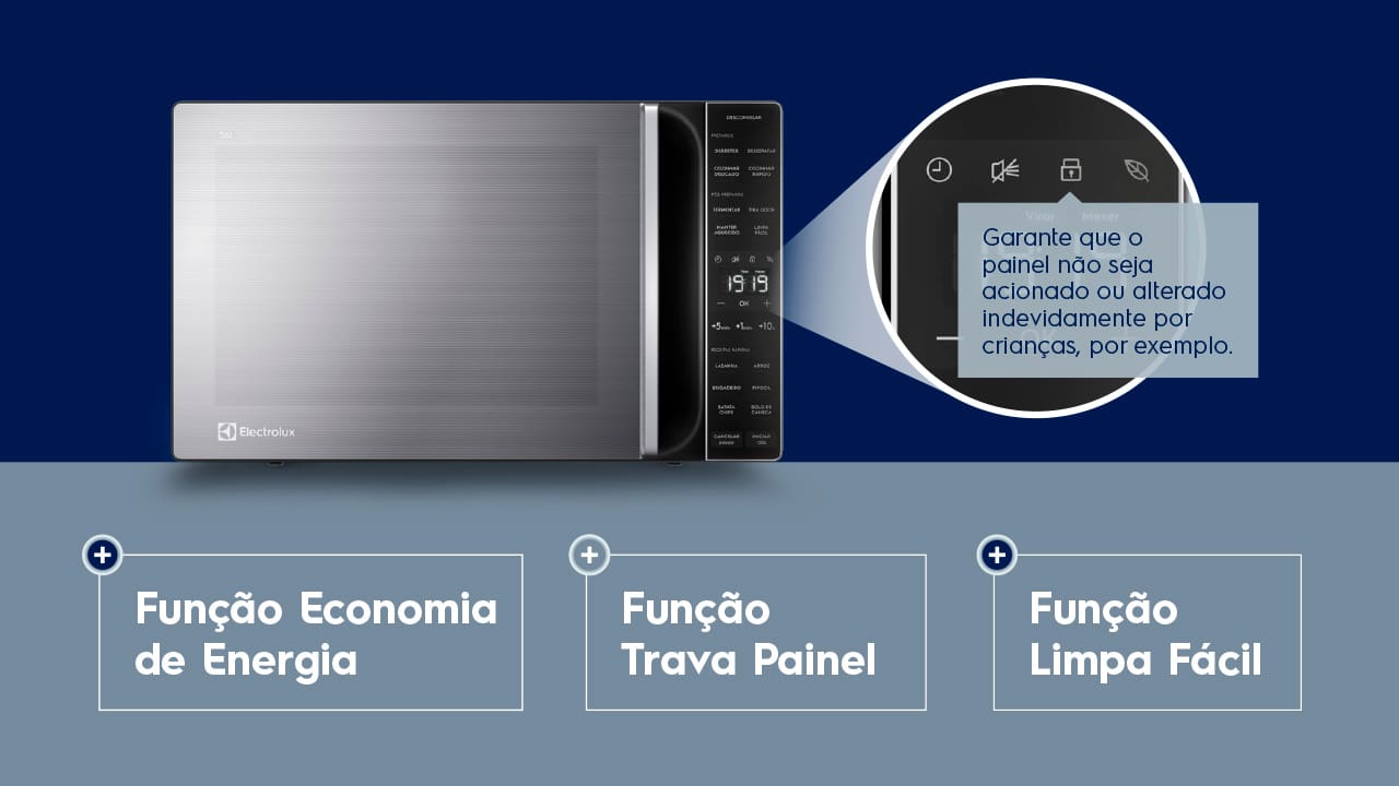 Microondas Electrolux Efficient ME36S Prata 36L