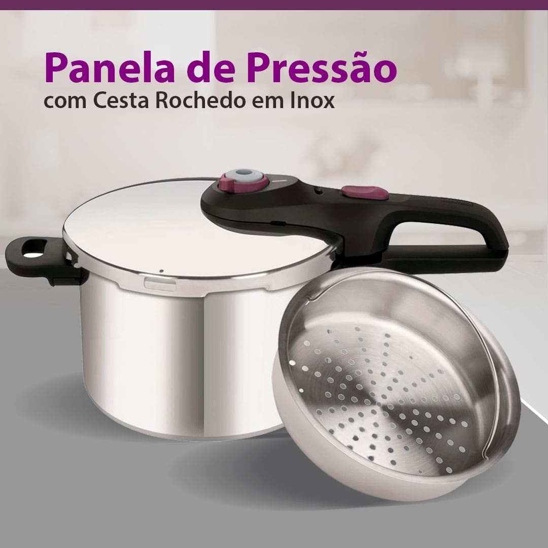 Panela Pressão Cesta Rochedo Inox