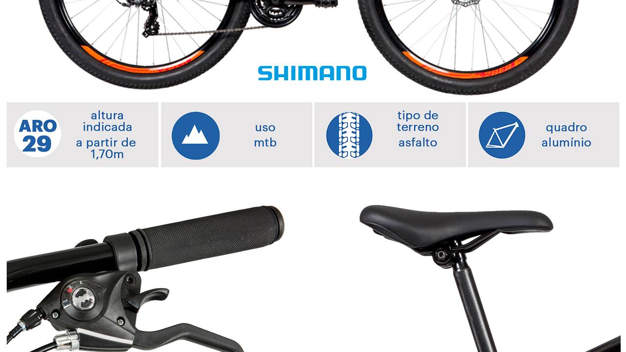 Bicicleta Aro 29 Caloi Vulcan Preta
