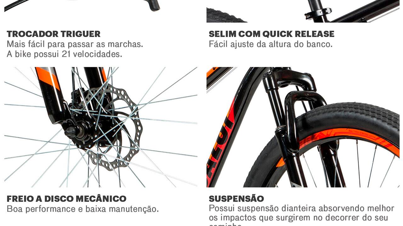 Bicicleta Aro 29 Caloi Vulcan Preta