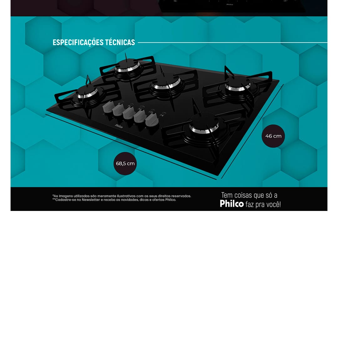 cooktop-gas-philco-5-bocas-chef-5-bisote