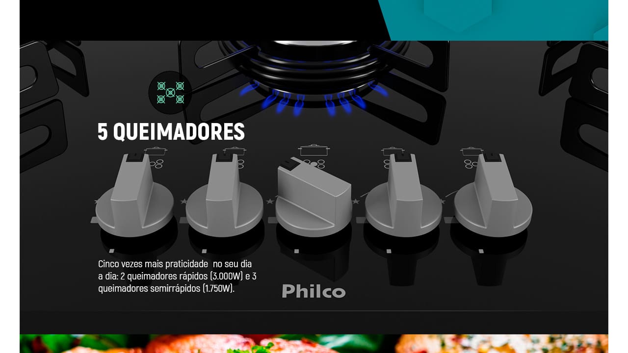 cooktop-gas-philco-5-bocas-chef-5-bisote